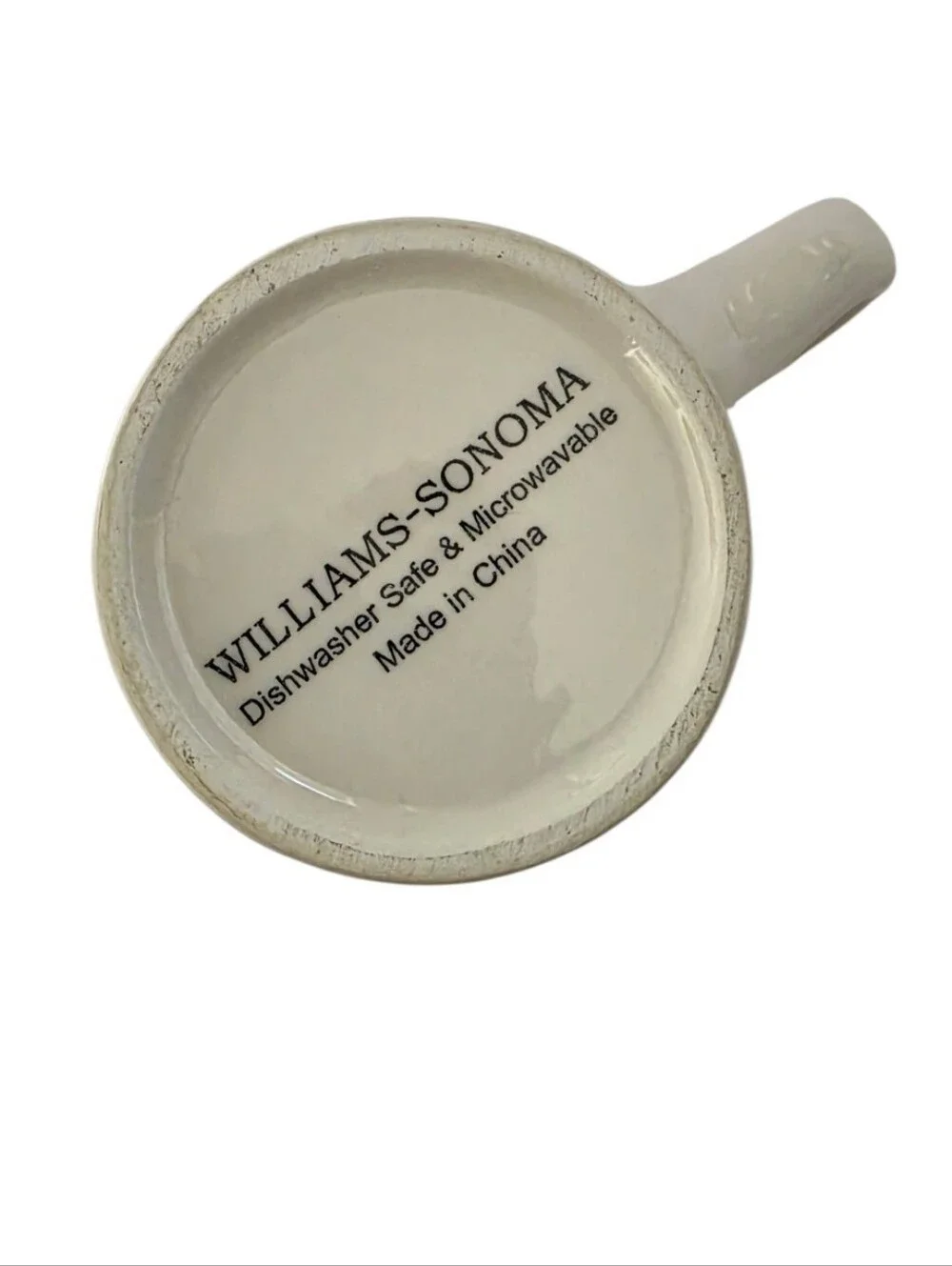 Williams Sonoma Snowman Christmas Mug Ivory Ceramic Holiday Coffee Cup
